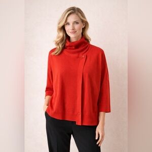 Yeohlee New York - couture minimalist/ Red Women's Cotton, Cardigan sweater set